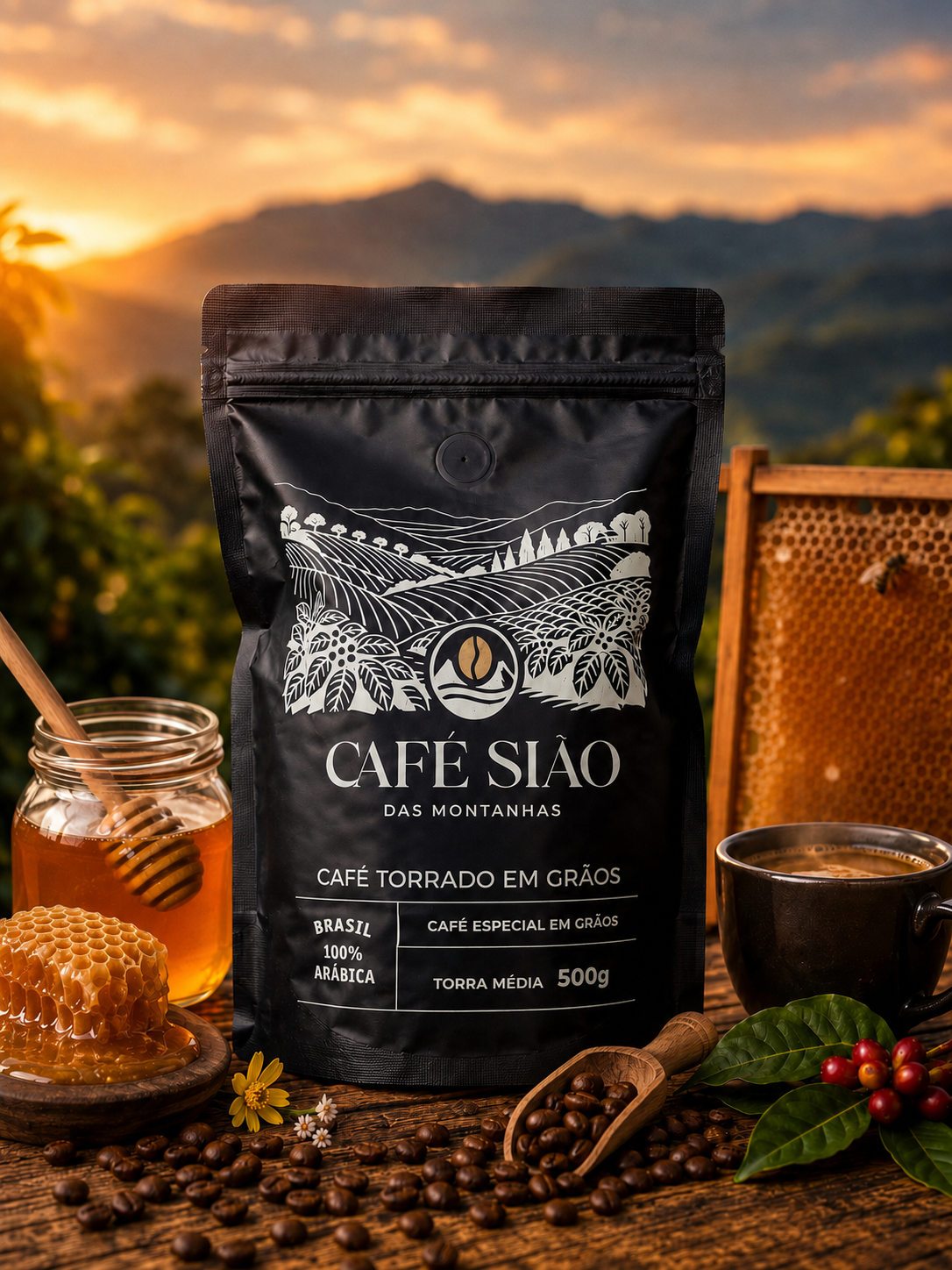 Café Especial Torrado em Grãos - 500g | COM PROCESSO DE MEL